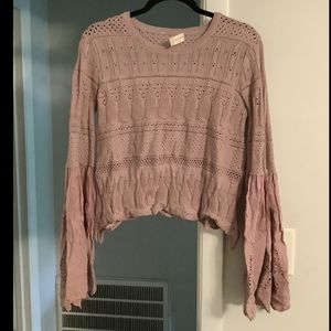Babydoll top with bell sleeves